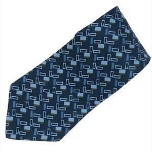 Tommy Hilfiger Rectangles Tie Navy Light Blue